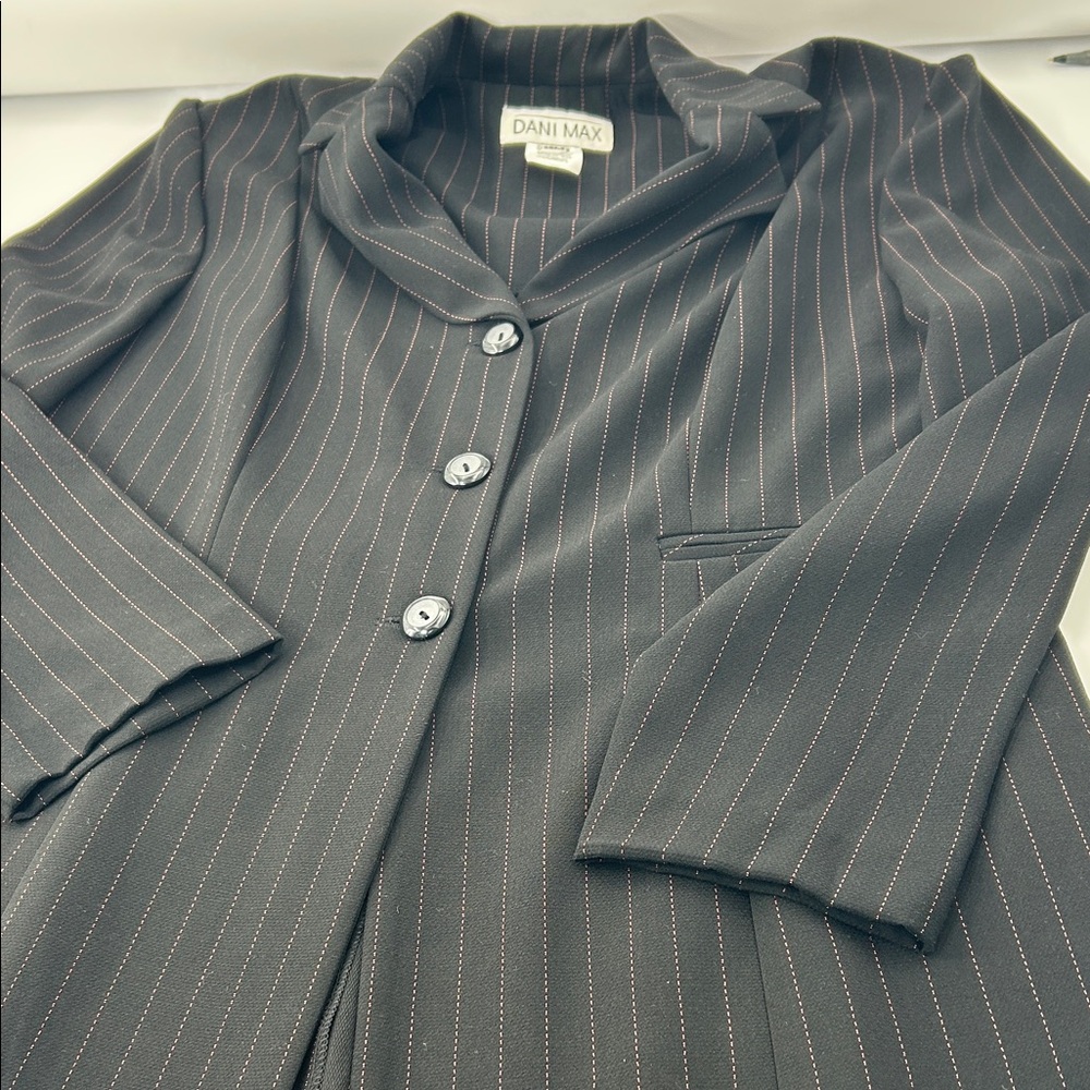 Dani Max Gray Pinstripe Blazer